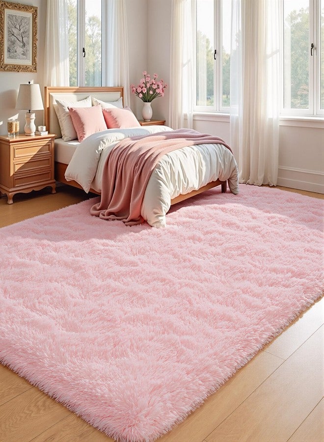 Keeko 3x5 Pink Area Rugs for Bedroom Girls Room, Soft Shag Kids Bedside Rugs Fluffy Cute Small Throw Rug Indoor Princess Carpet Baby Rug for Teen Girl Boy Nursery Living Room Home Dorm Decor - Image 4